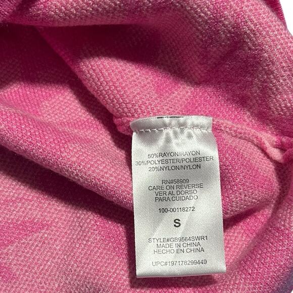 NWT Gianni Bini GB SZ S Mock Neck Geometric Swirl Sweater Dress Pink Long Sleeve - Picture 7 of 8